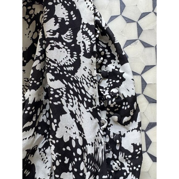 INC International Concepts Black & White Silk Romper Size 6 With Button Details - Picture 5 of 16